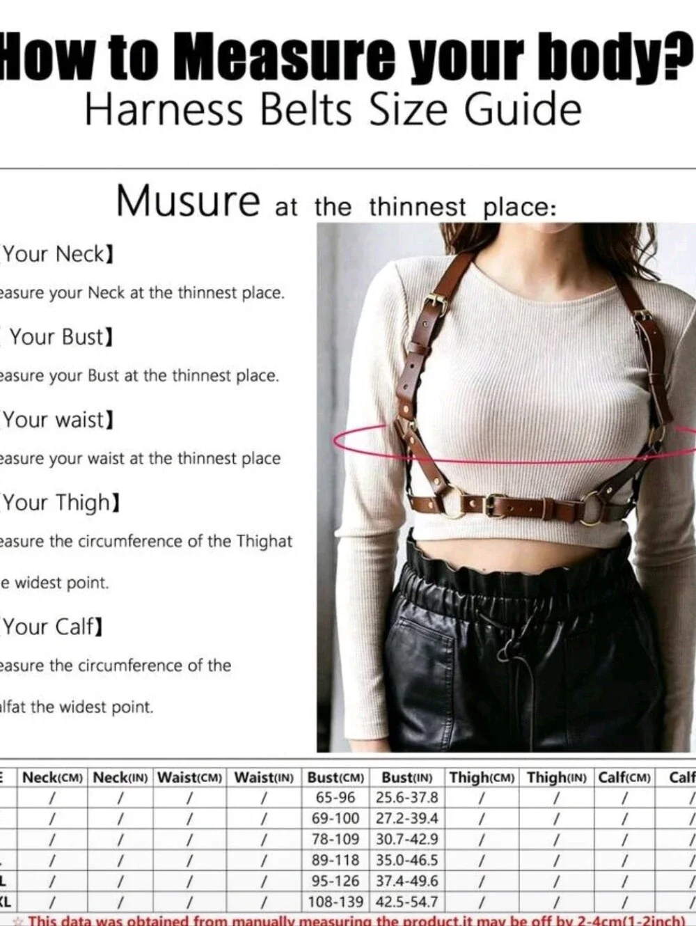 Trendy: Brown PU Leather Underbust Harness Belt with Silvery Accents